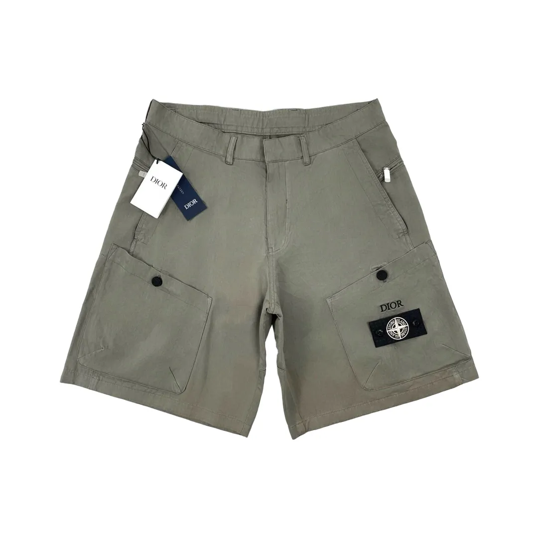 P300 Dio* x Stone Island Joint Series Embroidered Casual Shorts Size XS-L